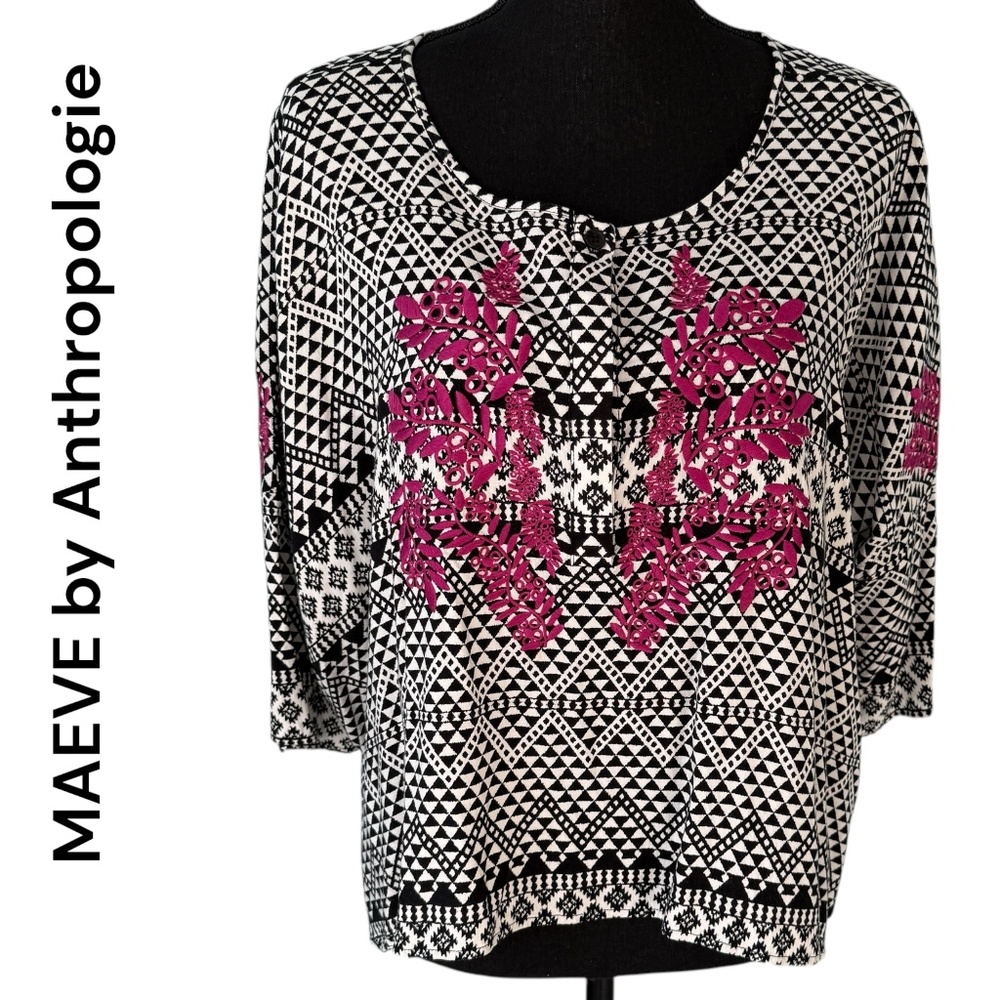 MAEVE Anthropologie Southwestern-Inspired Top, Size Small
